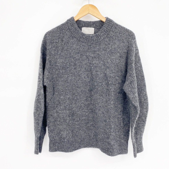 Everlane Sweaters - Everlane Oversized Alpaca Crew Heather Charcoal Grey Womens Size Small Sweater